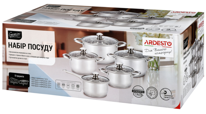 Cookware kit Ardesto Gemini Gourmet Varese AR1910PS