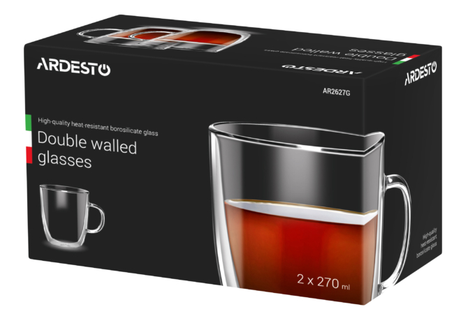 Cups set Ardesto with double walls AR2627G