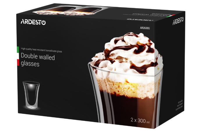 Cups set Ardesto with double walls AR2630G