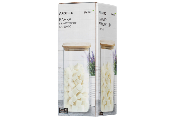 Ardesto Fresh series storage jar, square, 1000 ml AR1310BLS