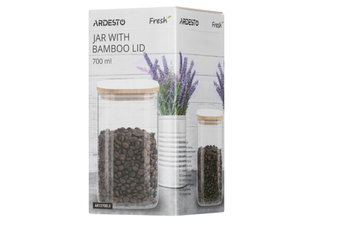 Ardesto Fresh series storage jar, square, 700 ml AR1370BLS