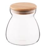 Jar ARDESTO Fresh Hourglass 700 ml, glass, bamboo AR1370BH
