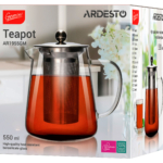 ARDESTO Teapot Gemini Milano, 550 ml, borosilicate glass, stainless steel AR1955GM