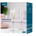 ARDESTO Champagne glasses set Gloria 6 pcs, 215 ml, glass AR2621GC