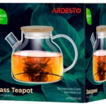 ARDESTO Teapot Midori, 600 ml, borosilicate glass, bamboo AR3006GB