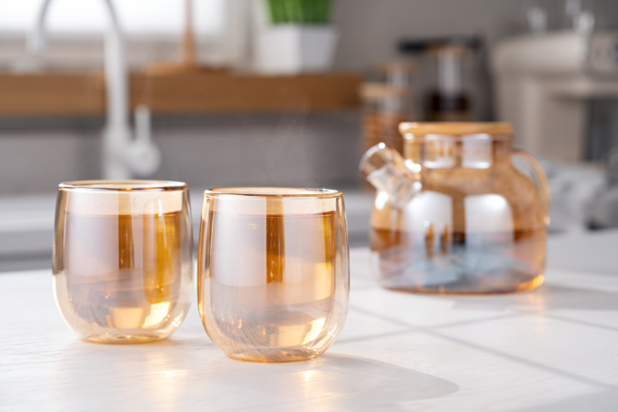 ARDESTO Teapot Golden Moon, 1000 ml, borosilicate glass, bamboo AR3010GBG