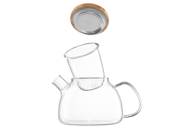 ARDESTO Midori Teapot, 1000 ml, borosilicate glass, bamboo AR3010GF