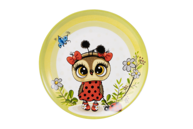 ARDESTO Set of children’s dishes Lucky owl, 3pcs, new bone china AR3454LS