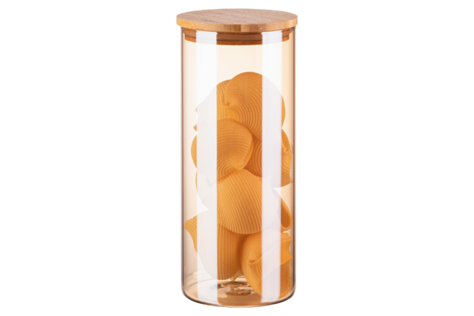Jar ARDESTO Golden Moon, 1000 ml, round, glass, bamboo AR1310BLRG