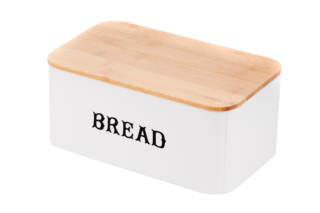 Bread bin ARDESTO Midori, metal/bamboo, white AR4230MW