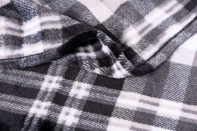 Blanket ARDESTO Flannel, grey check, 200х220 cm ART0102PB