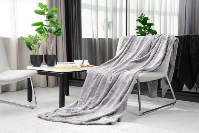 Blanket ARDESTO Embossed, grey, 200х220 cm ART0304EB