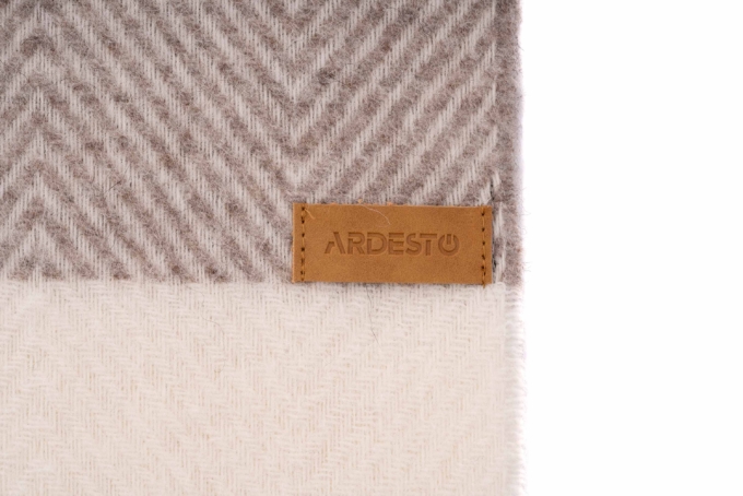 Blanket ARDESTO Leonardo Bianco, taup with white, 140×200 cm ART0501LB