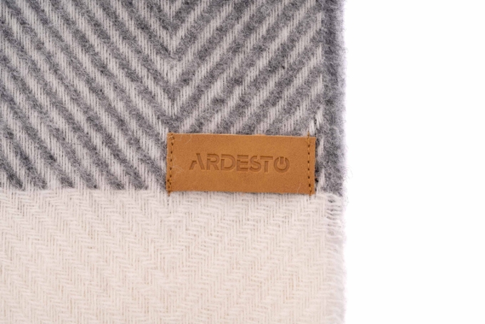 Blanket ARDESTO Leonardo Bianco, grey with white, 140×200 cm ART0502LB