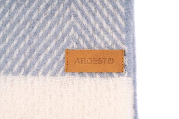 Blanket ARDESTO Leonardo Bianco, blue with white, 140×200 cm ART0503LB