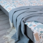Blanket ARDESTO Leonardo Bianco, blue with white, 140×200 cm ART0503LB