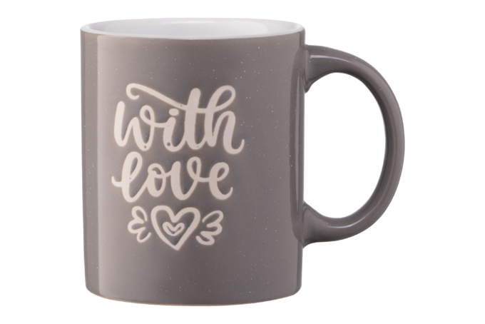 Mug ARDESTO With love, 330 ml, gray, AR3470GR