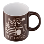 Mug ARDESTO Best friends, 330 ml, brown, AR3471BR