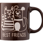 Чашка ARDESTO Best friends, 330 мл, коричневая, AR3471BR