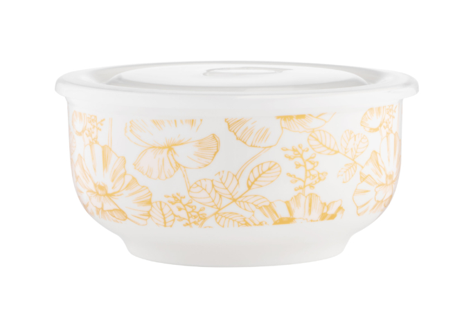 ARDESTO Salad bowl with lid Sunny day, 14 cm, porcelain AR3494