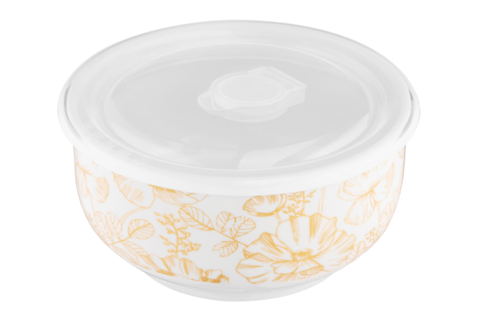 ARDESTO Salad bowl with lid Sunny day, 14 cm, porcelain AR3494