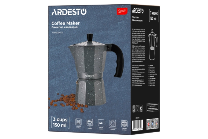 ARDESTO Coffee Maker Gemini Molise, 3 cups AR0803AGS