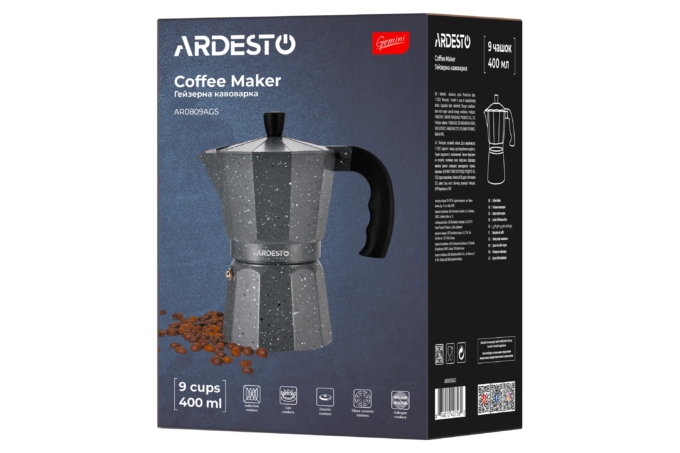 ARDESTO Coffee Maker Gemini Molise, 9 cups AR0809AGS