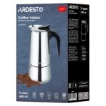Гейзерна кавоварка ARDESTO Gemini Apulia, 9 чашок AR0809SS