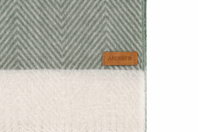 Blanket ARDESTO Leonardo Bianco, green with white, 140×200 cm ART0504LB
