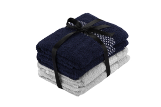 Terry Towel Set ARDESTO Holiday 2 pcs – indigo, 2 pcs – silver ART2550IS