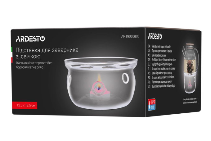 ARDESTO Tea Stand with candle, borosilicate glass, AR1900GBC