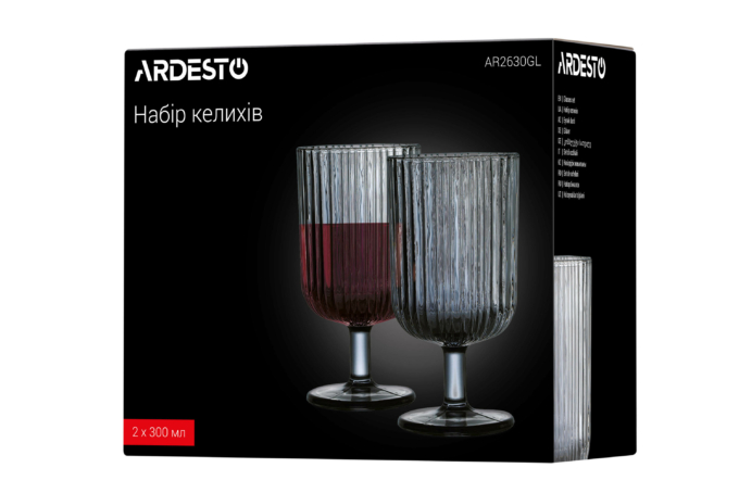 ARDESTO Glasses set Graphite 2 pcs, 300 ml, glass AR2630GM