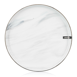 Тарелка обеденная ARDESTO Marmo, 27 см, белая, керамика AR2927MRW