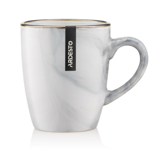 ARDESTO Mug Marmo, 390 ml, white, AR2939MRW