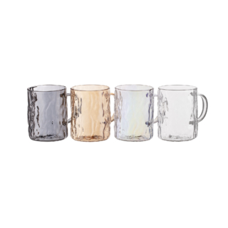 Набор чашек ARDESTO Shine mix, 260мл, 4шт, боросиликатное стекло, прозрачный, золотистый, серый, перламутровый AR2626GM