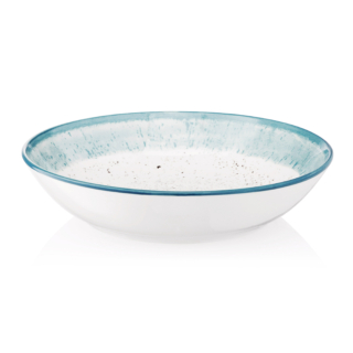 Тарелка суповая ARDESTO Siena, 20см, фарфор, бело-голубой
