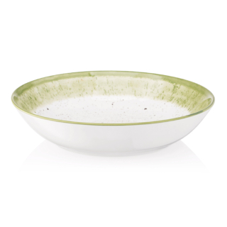 Тарілка супова ARDESTO Siena, 20см, порцеляна, біло-зелений