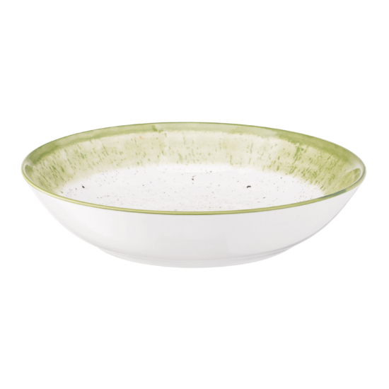 Тарелка суповая ARDESTO Siena, 20см, фарфор, бело-зеленый
