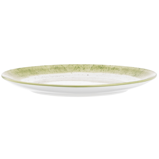 Тарелка обеденная ARDESTO Siena, 27см, фарфор, бело-зеленый
