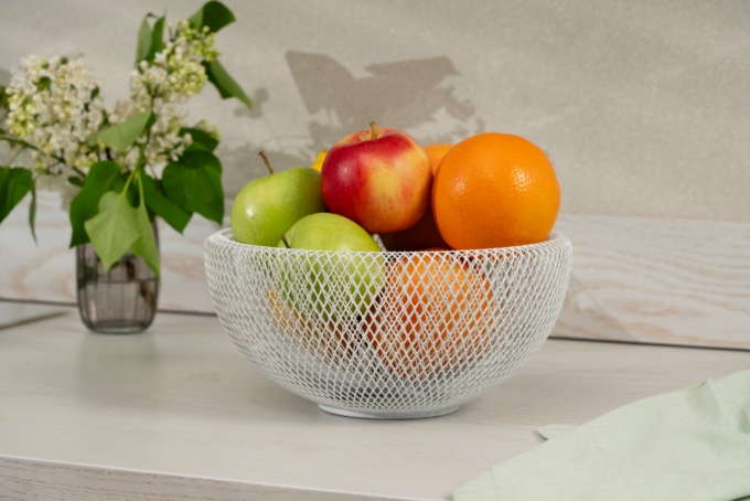 ARDESTO Basket Midori 25х25х12cm, metal, white AR0902W