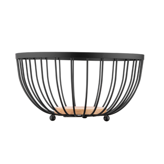 ARDESTO Basket Midori 25х25х13cm, metal, wood, black AR0904B