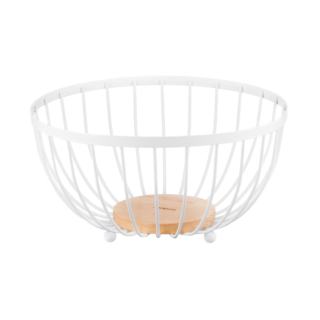 ARDESTO Basket Midori 25х25х13cm, metal, wood, white AR0904W