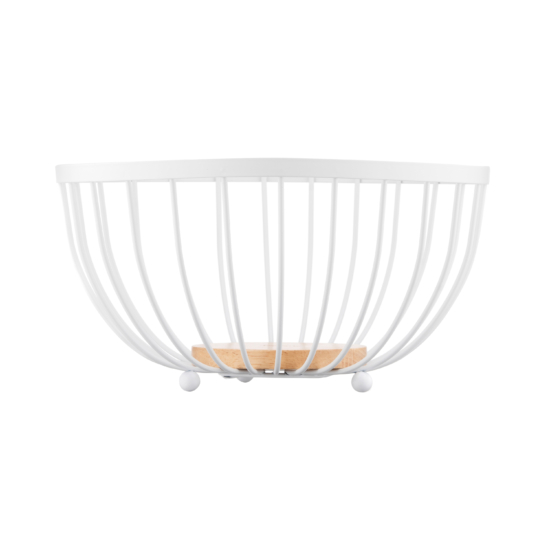ARDESTO Basket Midori 25х25х13cm, metal, wood, white AR0904W