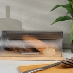 ARDESTO Bread bin Gemini 39х27х15cm, wood, plastic, stainless steel AR0914GB