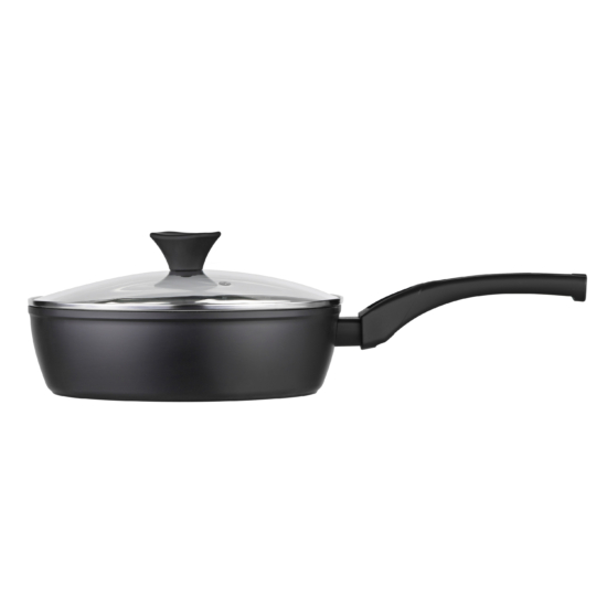 ARDESTO Deep Fry pan with lid Gemini Livorno, 24cm, aluminium, black AR1224A