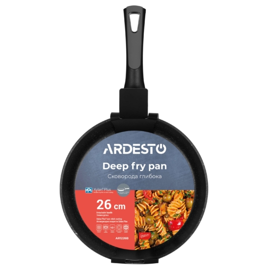 ARDESTO Deep Fry pan with removable handle Gemini Bari, 26cm, aluminium, black AR1226B