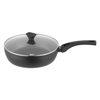 ARDESTO Deep Fry pan with lid Gemini Livorno, 28cm, aluminium, black AR1228A