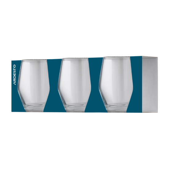 Набор стаканов низких ARDESTO Loreto 370мл, 3шт, стекло, прозрачный AR2637LLT