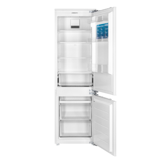 Ref ARDESTO built-in with bottom freezer, 177×54.5×54, ref-180L, freez.-68L, 2doors, A+, NF, door-on-door, white DNF-MBI177DD