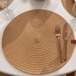 ARDESTO Serving mat, 38cm, polyester, paper twine, round AR3317